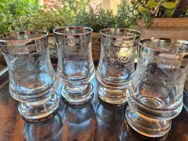 4er Set edle Gläser Murano Medici, Platinrand
