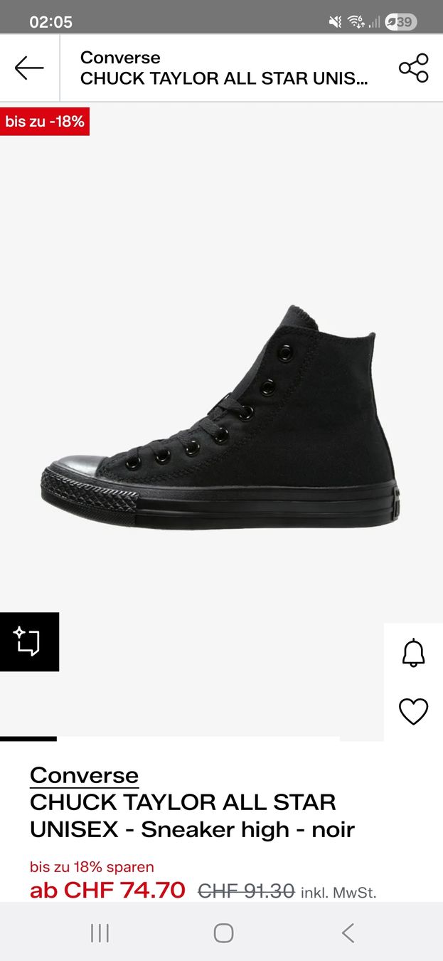 Converse Scarpe da donna: schwarze Converse Chuck Taylor All Star Grösse 37.5 – Usato da Luzern venduto da MweziMystique 3