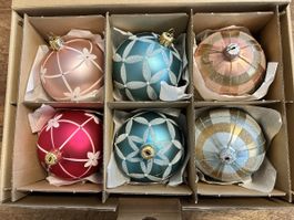 6er Set edle Christbaumkugeln, Weihnachtsbaumschmuck
