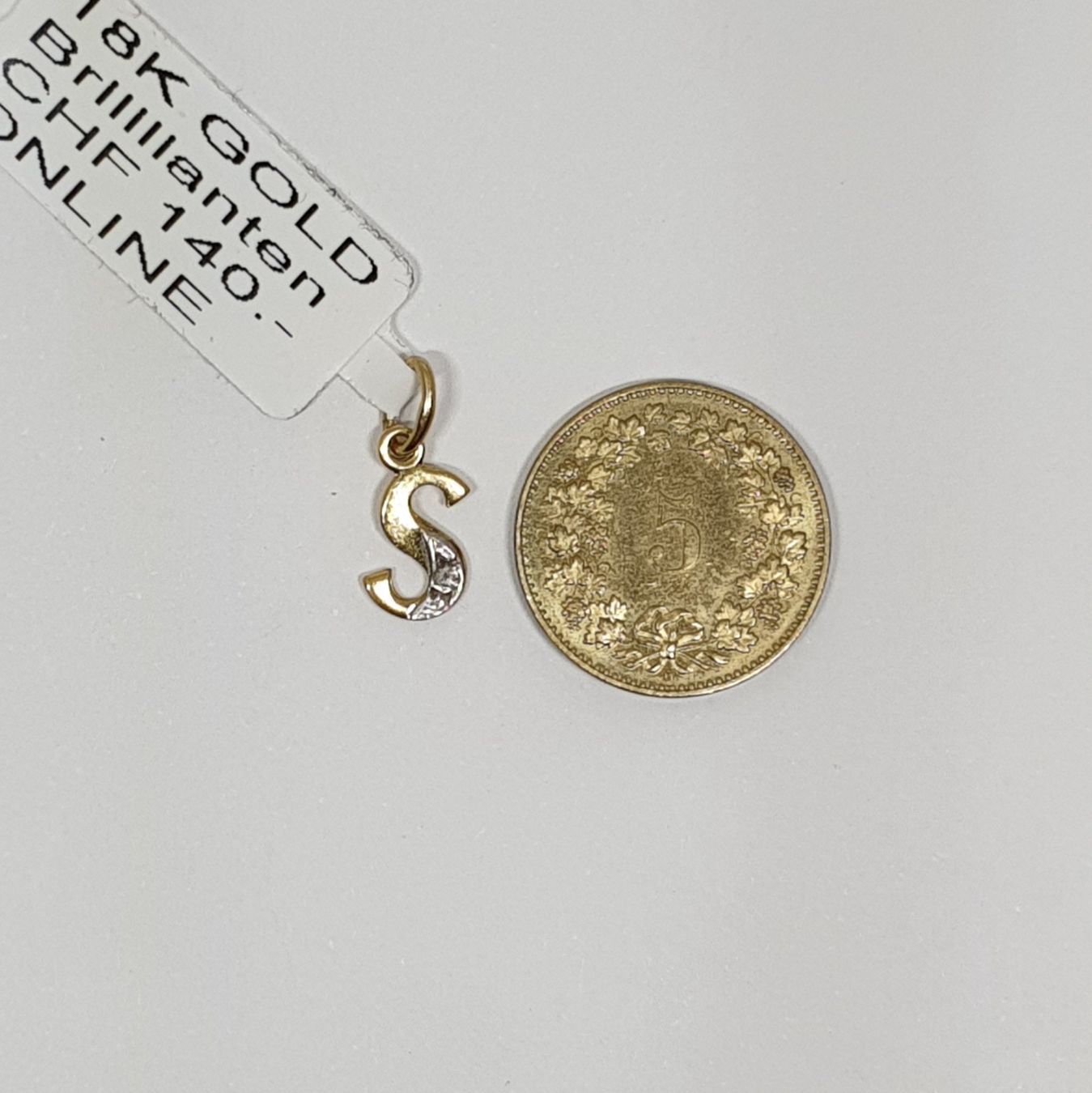 Ciondoli: Echt 18K Gold - Diamant Buchstabe S – Usato da Luzern venduto da luzerngoldhaus 4