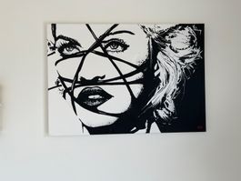 Erotisches Madonna Unikat als Graffiti von ATX  70x 100cm