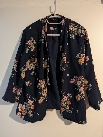 Blazer, dunkelblau mit Print, 38