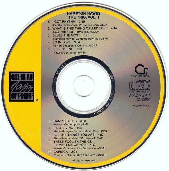 CD: Hampton Hawes [Fantasy] Red Mitchell, Chuck Thompson – Usato da Engelberg venduto da foyastro 2