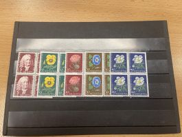 Schweizer Briefmarken Pro Juventute 1958, komplett, Top!