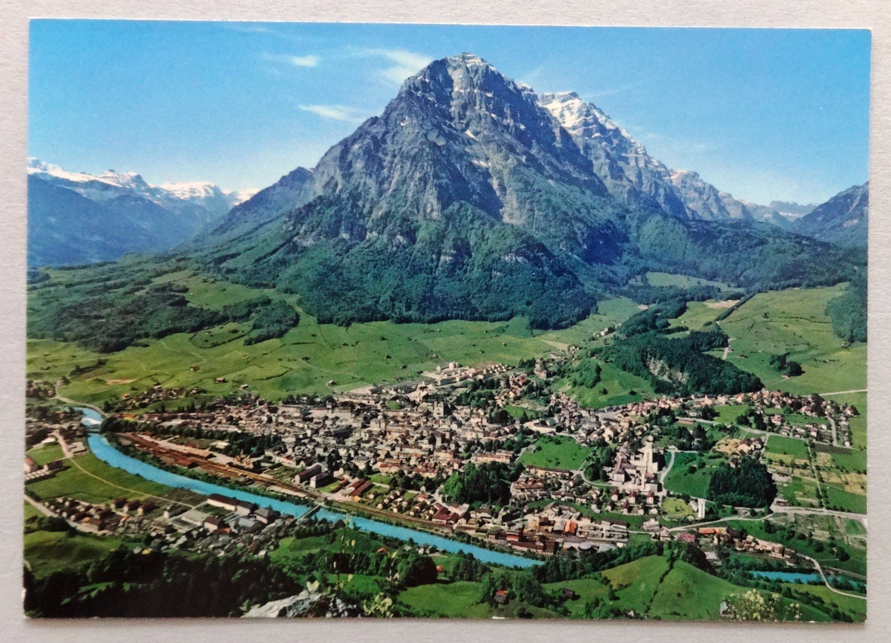 Ansichtskarten: Glarus mit Glärnisch 2328 m – Gebraucht aus Fétigny von Billy2miny