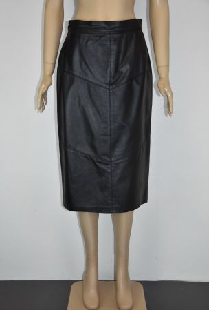 Damen Echt Leder Rock Lammleder Jupe /schwarz/Gr.40