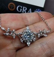 Collier argent avec diamant de moissanite de 1 ct certifié