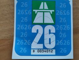 Schweizer Autobahnvignette Jahr 2026