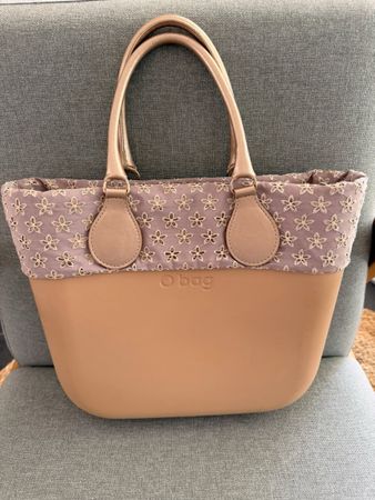 Sac à main O bag beige avec insert tissu bon état