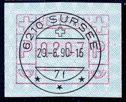 ATM 7AIII d Wertfehldruck 207 Rp. Wertstufe 0207 Vollstempel