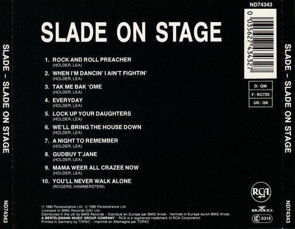CD: CD Slade - Slade on stage (1982) – Usato da Möriken AG venduto da mineralia 1