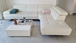 Calia Italia Echtleder Ecksofa weiss