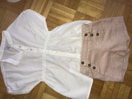 Weisse Bluse + Shorts von Zara Grösse 104 - Porto 3.40