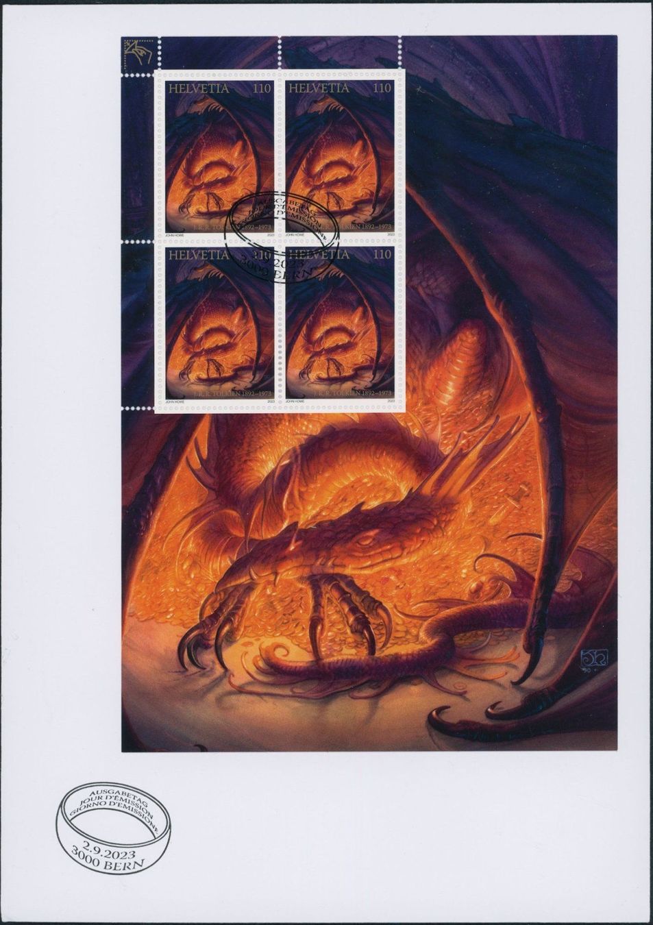 Tutti i francobolli: 2023 - Tolkien - Spezialbogen - Ersttagsbrief FDC ET – Usato da Schindellegi venduto da leecollect 3