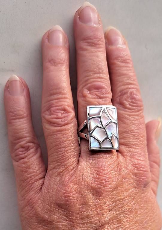 Anelli: Ring Silber rhodiniert mit Perlmutt – Usato da Stans venduto da wer_fd5f 4