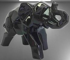 🖤🐘 Elegante Elefanten Figur in Schwarz 🌟💫