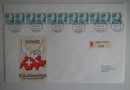 Rollenmarken  Grossbrief mit 11-er 25 Rp.