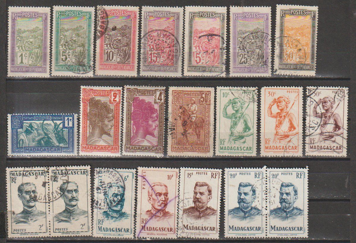 Alle Briefmarken: Madagascar 1926-1931 – Gebraucht aus Crans-Montana von kira56