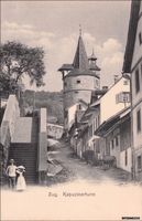 Zug // ca. 1905 Kapuzinerturm Altstadt Menschen belebt