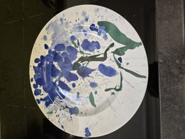 Porzellan, blau grün, handbemalt von Oskar Koller Eschenbach