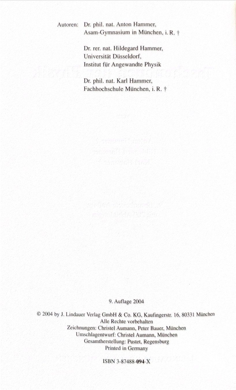 Libri: Hammer, Taschenbuch der Physik – Nuovo (secondo la descrizione) da Sarnen venduto da Livres 1