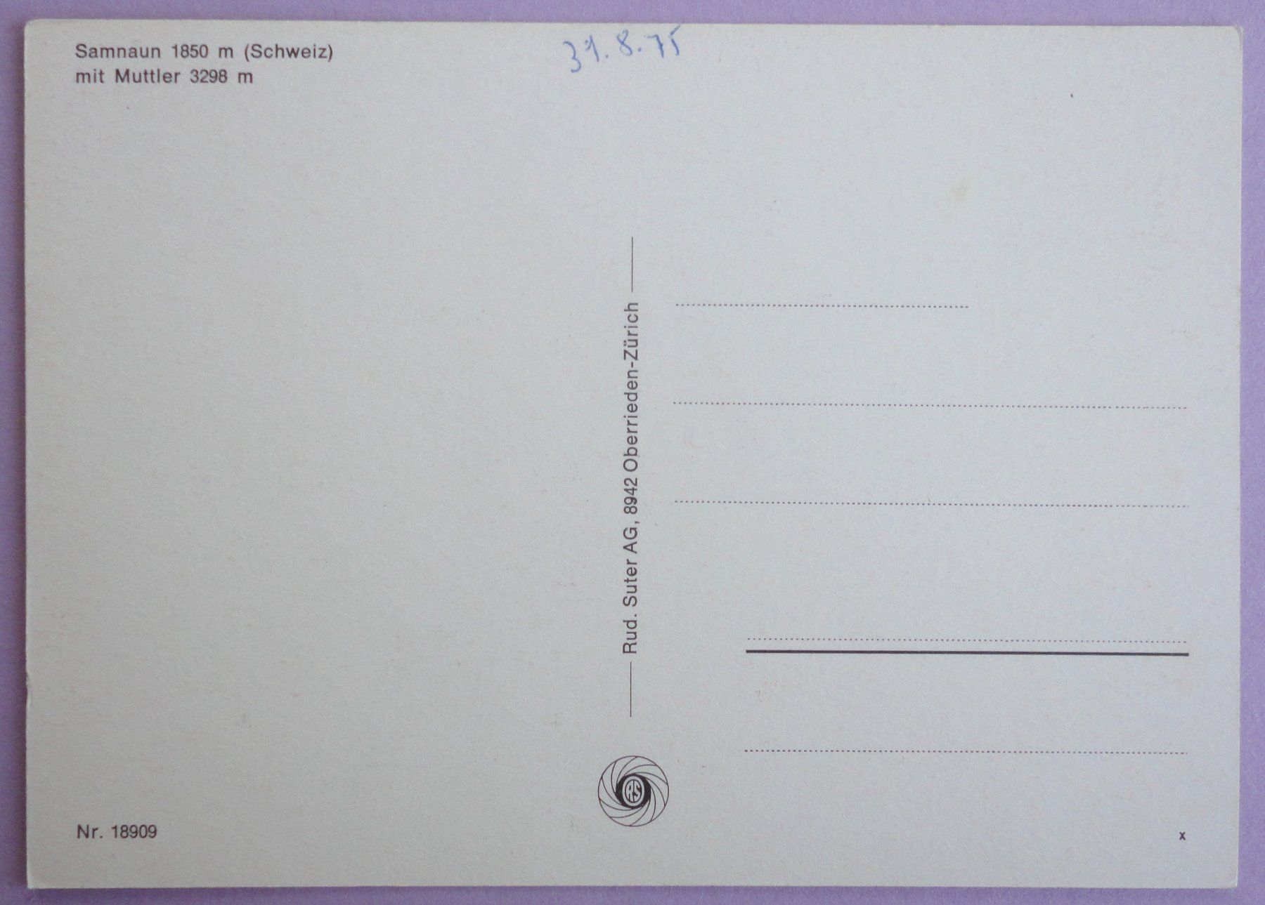Cartoline postali: Samnaun 1850 m mit Muttler – Usato da Fétigny venduto da Billy2miny 1