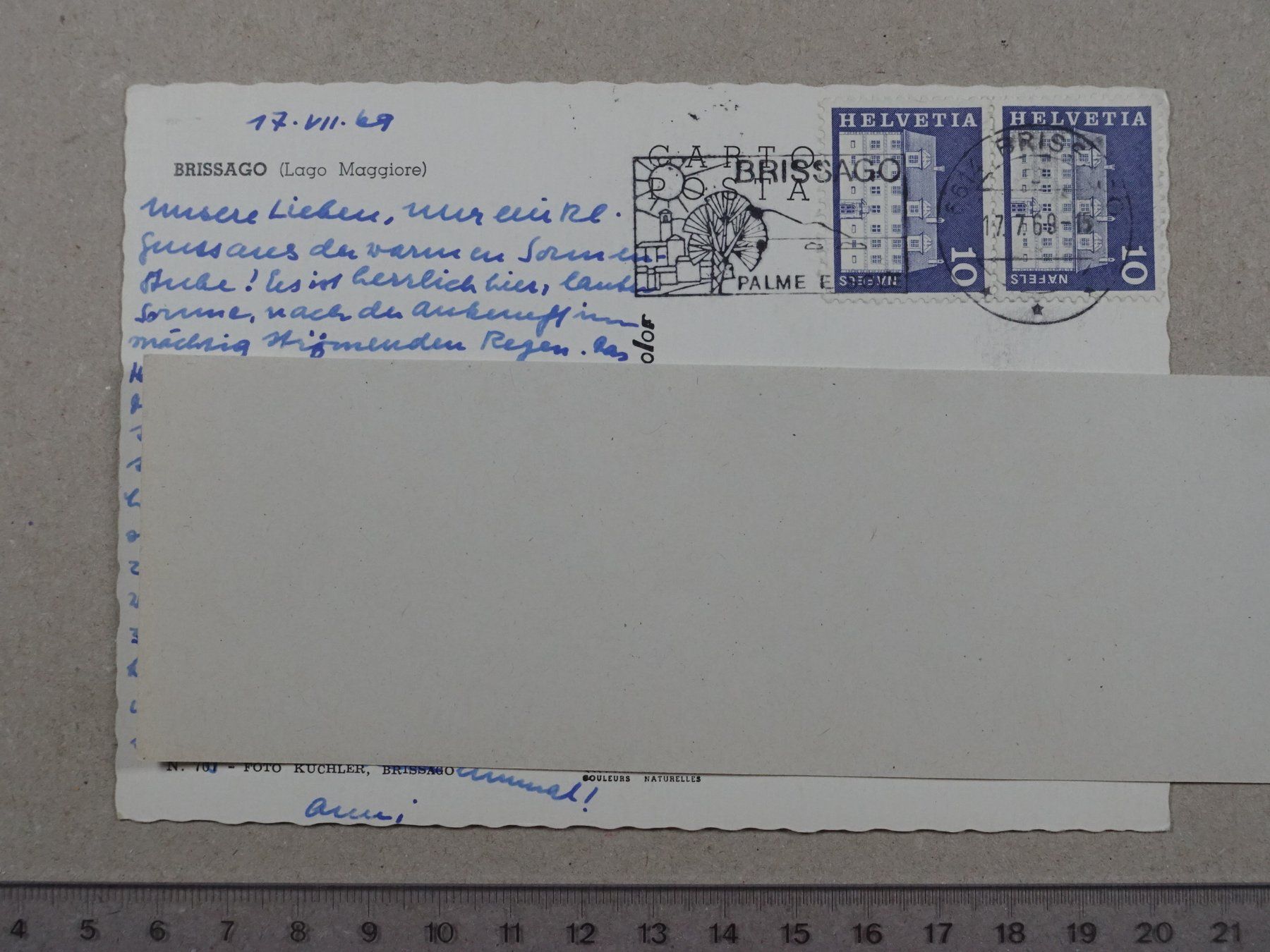 Ansichtskarten: Brissago, 1969 – Gebraucht aus Lenzburg von fh1 1