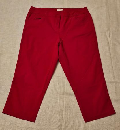 Charles Vögele Caprihose Rot Gr. 48 Corinna Stretch Sommerho