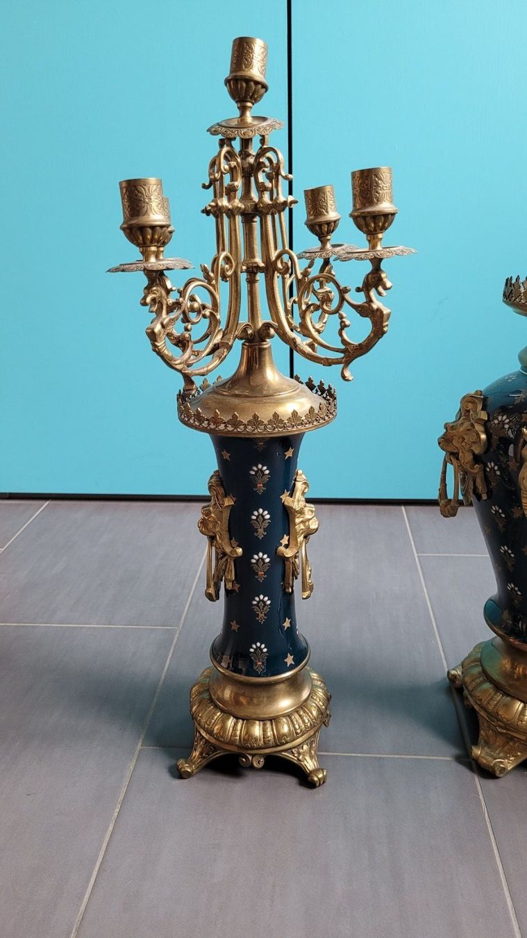 Orologi da terra & Orologi da parete: Kaminuhr mit Kerzenhaltern – Usato da Derendingen venduto da BAK01 8