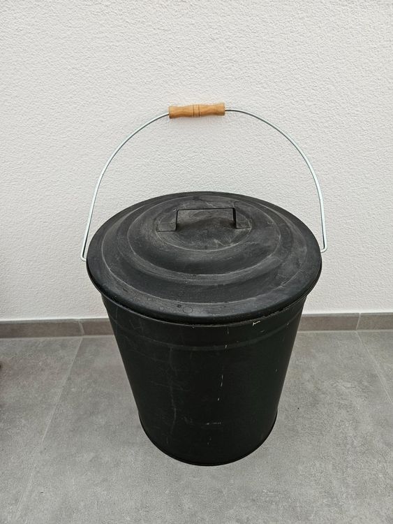 KaminoFlam Ascheimer – 15 Liter, Anthrazit, Oval – Für Kamin, Ofen, Innen & Außen