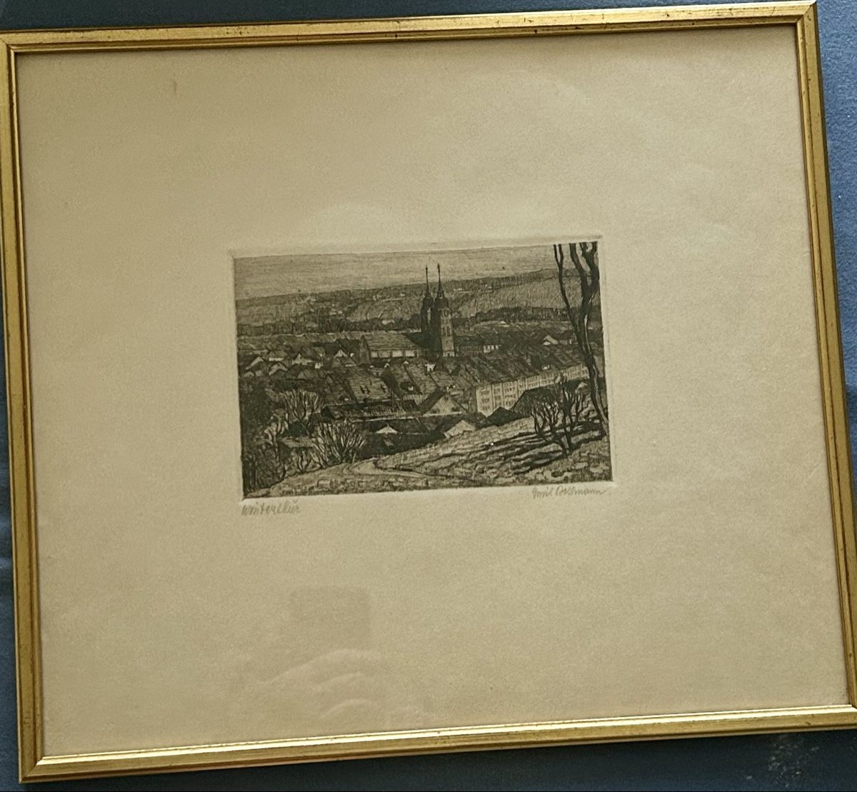 Dipinti: Zwei Radierungen Winterthur von Emil Bollmann – Usato da Frauenfeld venduto da Colonia64
