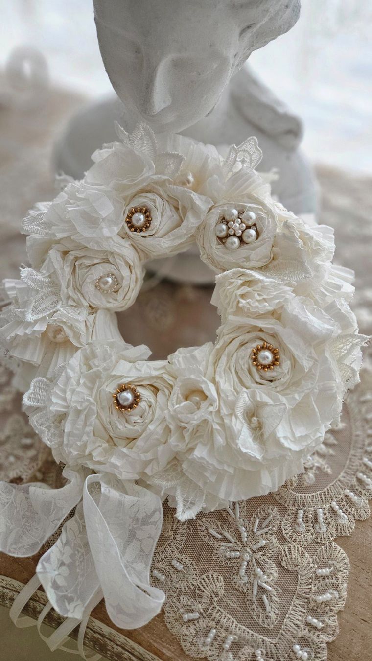 Tutte le decorazioni: Shabby Chic Kranz, Geschenk Romantik Hochzeit Muttertag – Nuovo e nell'imballaggio originale da Gossau ZH venduto da LeoniesDeko