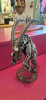 Skulptur Steinbock Metall aus Altteilen Kunstwerk 35cm