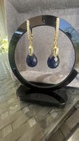 Ohrringe Lapis Lazuli Tropfen mit Zirkonia