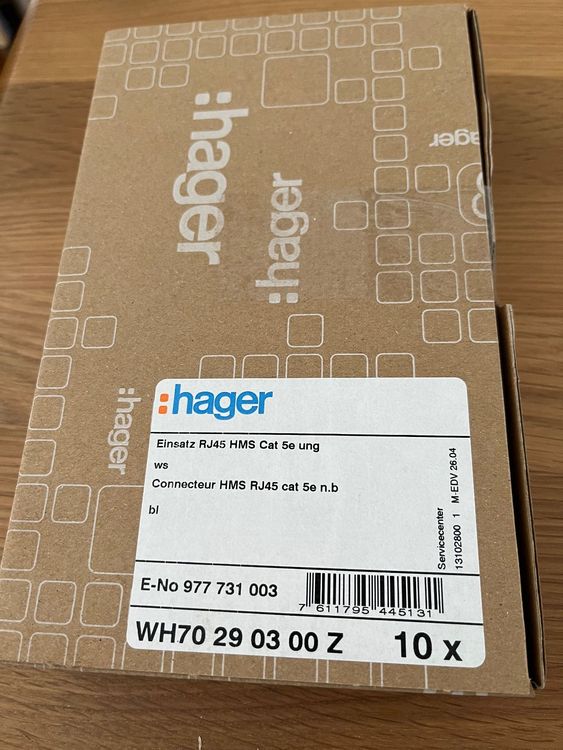RJ45 - Module Hager HMS Kat 5e U, Keystone (Neu und originalverpackt ...