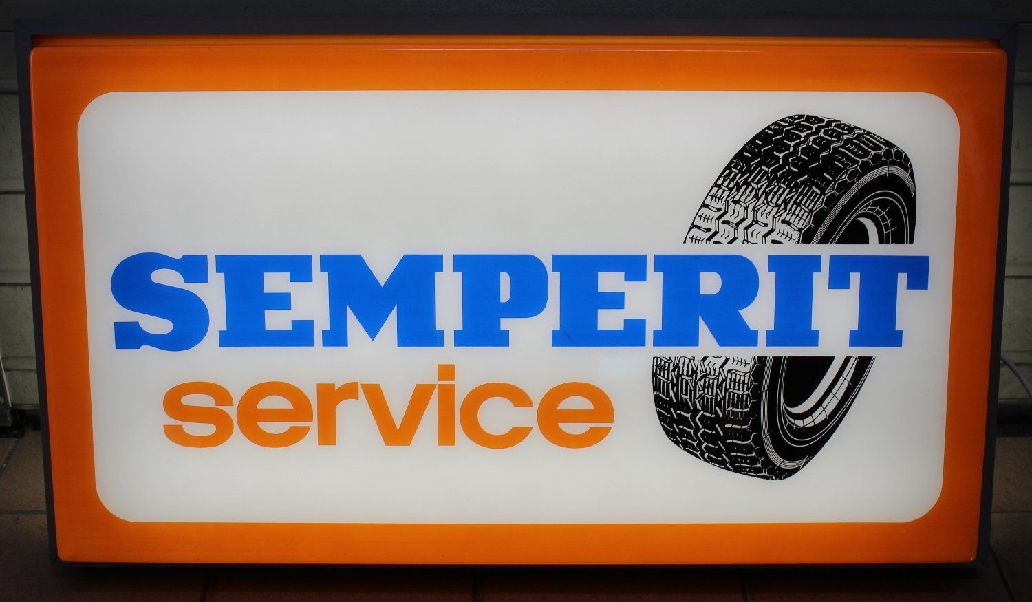 Insegne: Semperit Pneu Service Leuchtreklame 80s – Usato da Lüchingen venduto da Aw67
