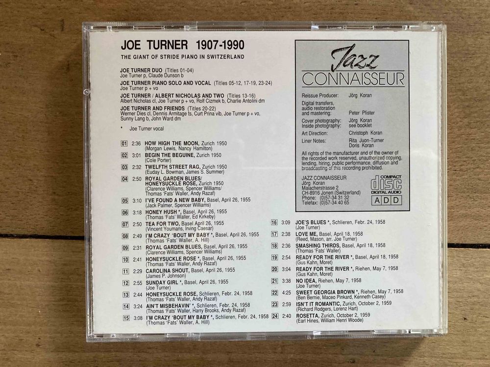 Joe Turner In Switzerland (mit John Ward ua.) 24 S. Booklet (Gebraucht
