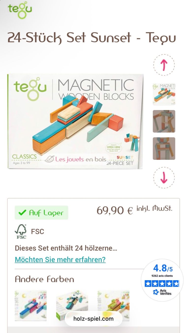 Giocattoli: Tegu Magnetische Holzbausteine – Usato da Zollikon venduto da Krenapf 8