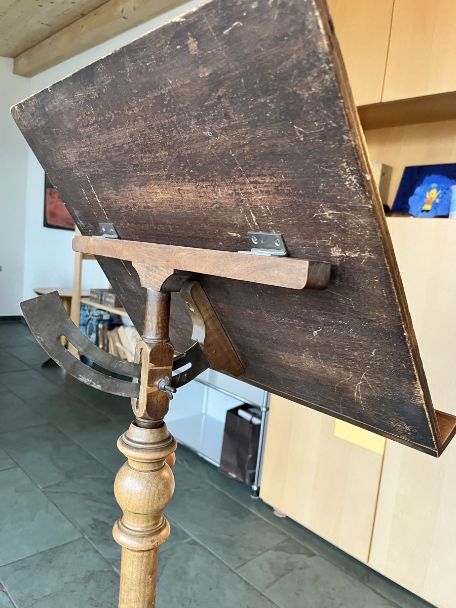 Cavalletti: Antique Wooden Music Stand Adjustable Height & Angle – Usato da Erlenbach ZH venduto da waage77 5