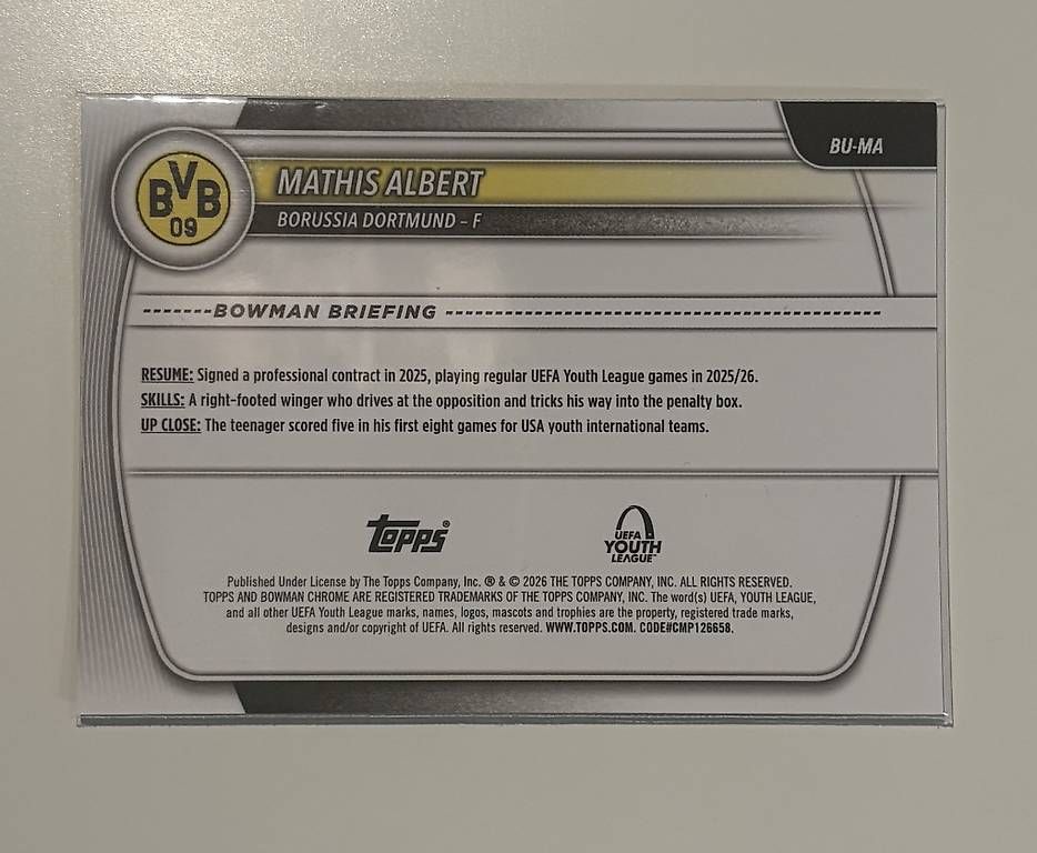 Carte collezionabili: MATHIS ALBERT - Topps B Chrome – Usato da Zürich venduto da rub_87sh 1