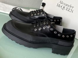 ALEXANDER MCQUEEN Boxcar Tread Slick Leder Schuhe 44 NEU
