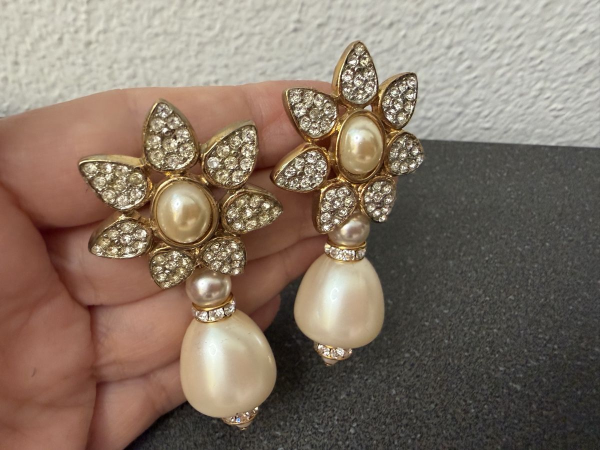 Orecchini pendenti & Orecchini a lobo: Vintage Ohrringe Clips Luxus Modeschmuck – Usato da Lamone venduto da LaCantinaMagica 4