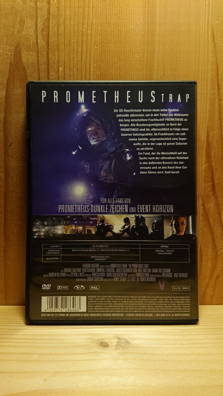 Tutti i DVDs: PROMETHEUS TRAP DVD – Usato da Wilderswil venduto da Exebub 1