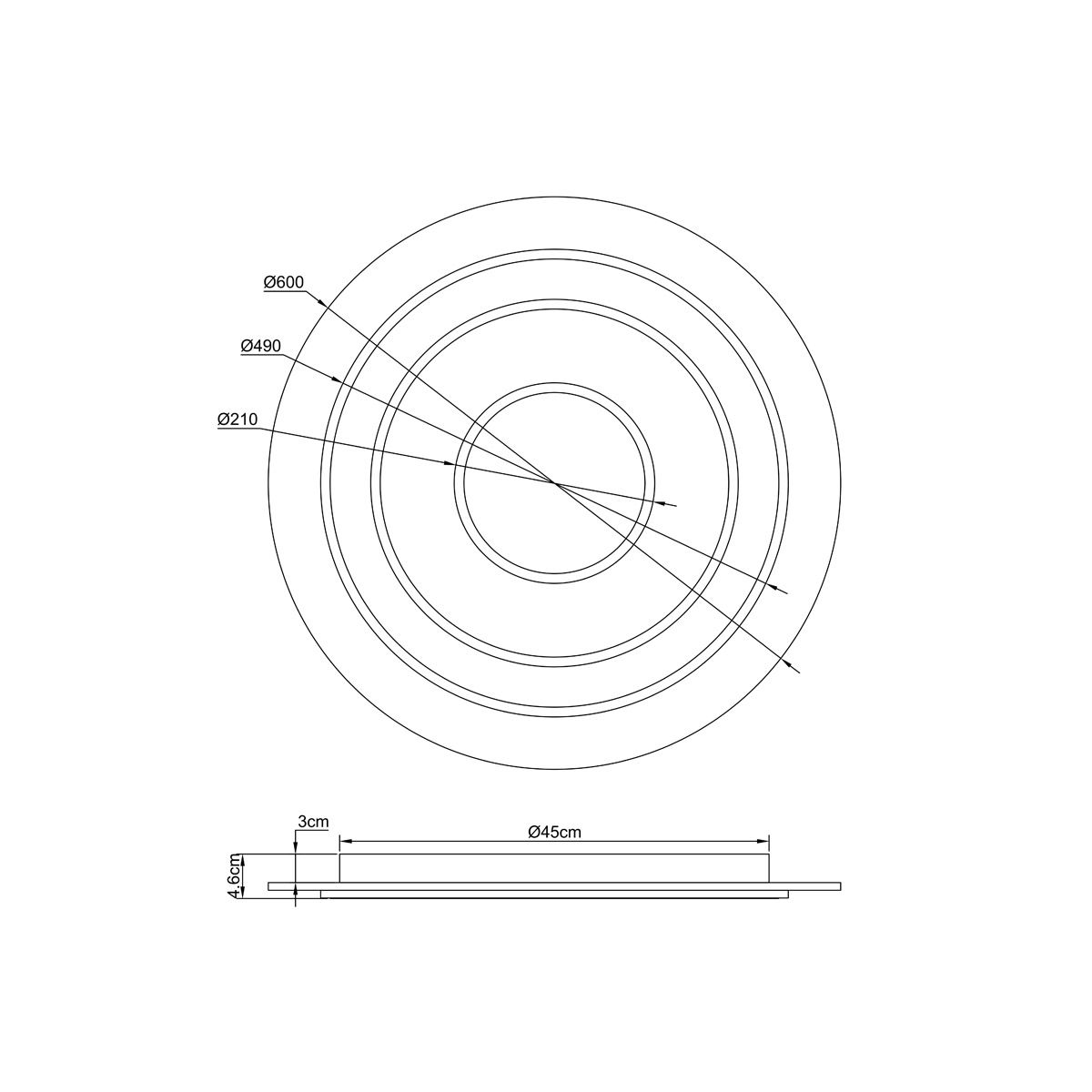 Lampadari & plafoniere: LED Deckenleuchte, Dimmbar, 60 cm Ø – Nuovo (secondo la descrizione) da Kreuzlingen venduto da Smart-Light 4