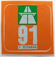 Vignette 1991 Autobahnvignette 91 Originalträger NEU.