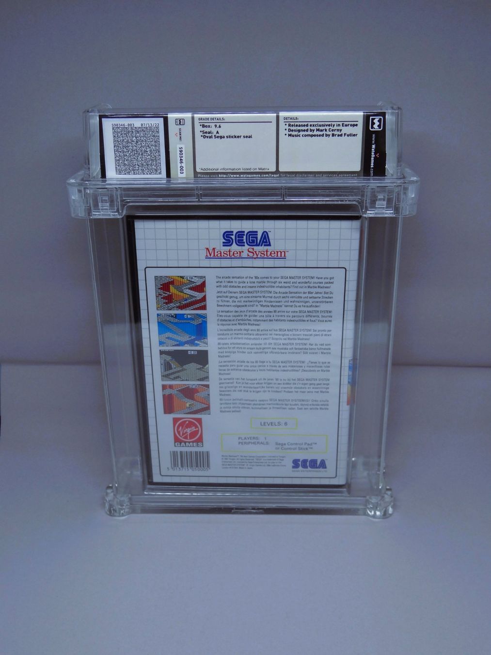Sega Giochi: MARBLE MADNESS MASTER SYSTEM WATA 9.6 – Nuovo e nell'imballaggio originale da Neuenkirch venduto da Armsy 1