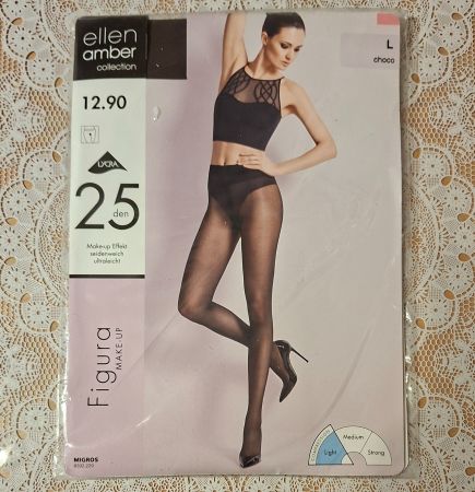 Ellen Amber Figura Make Up 25den Strumpfhose Gr.L Choco
