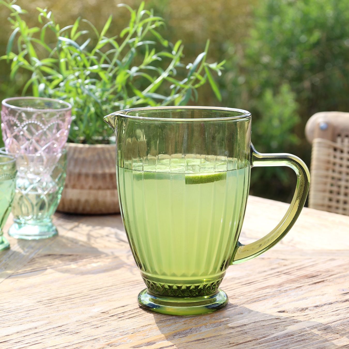 Caraffe: Chic Antique Glaskrug mit Muster "Saint-Émilion" – Nuovo e nell'imballaggio originale da Innertkirchen venduto da Glatthard-Interior