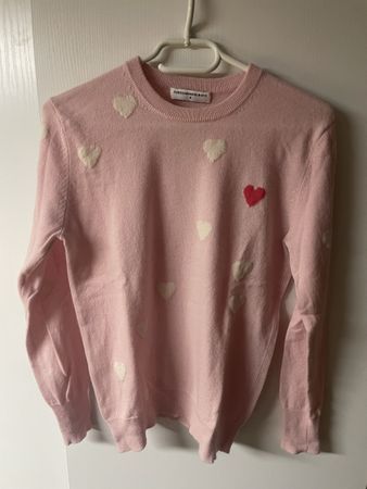 Purecashmere NYC Pullover, Grösse M, Rosa mit Herzen