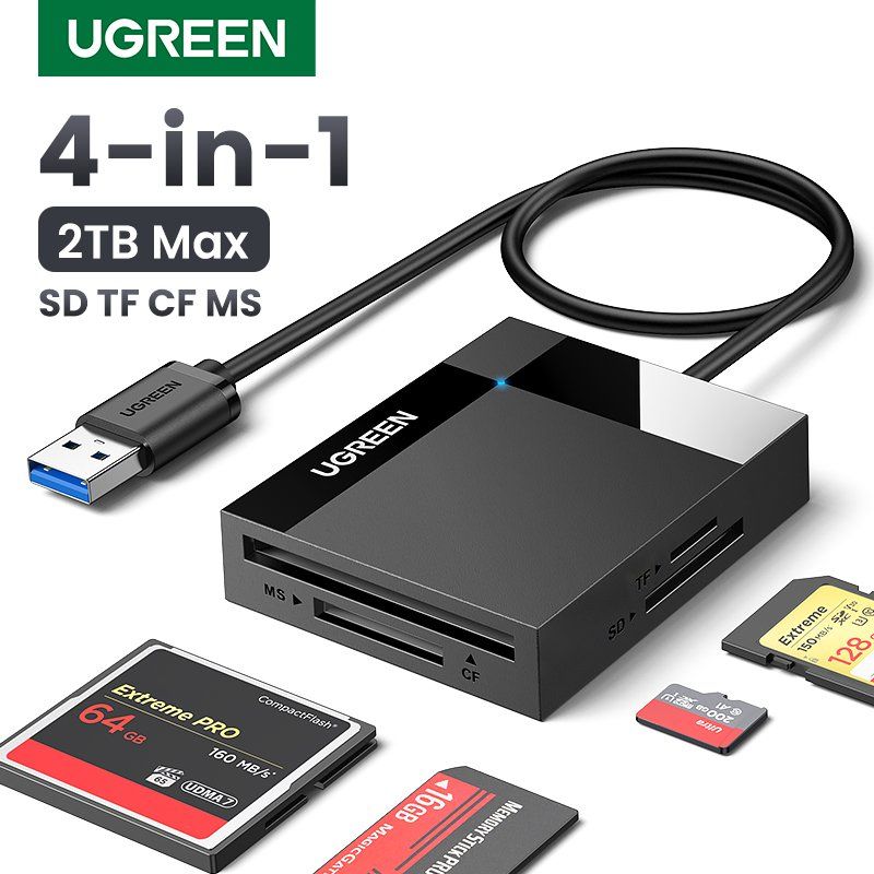 Ugreen Kartenlesegeräte: Kartenleser 4-in-1 USB3.0/USB-C SD Micro SD TF CF MS – Neu und originalverpackt aus Unterägeri von RmOnline 5